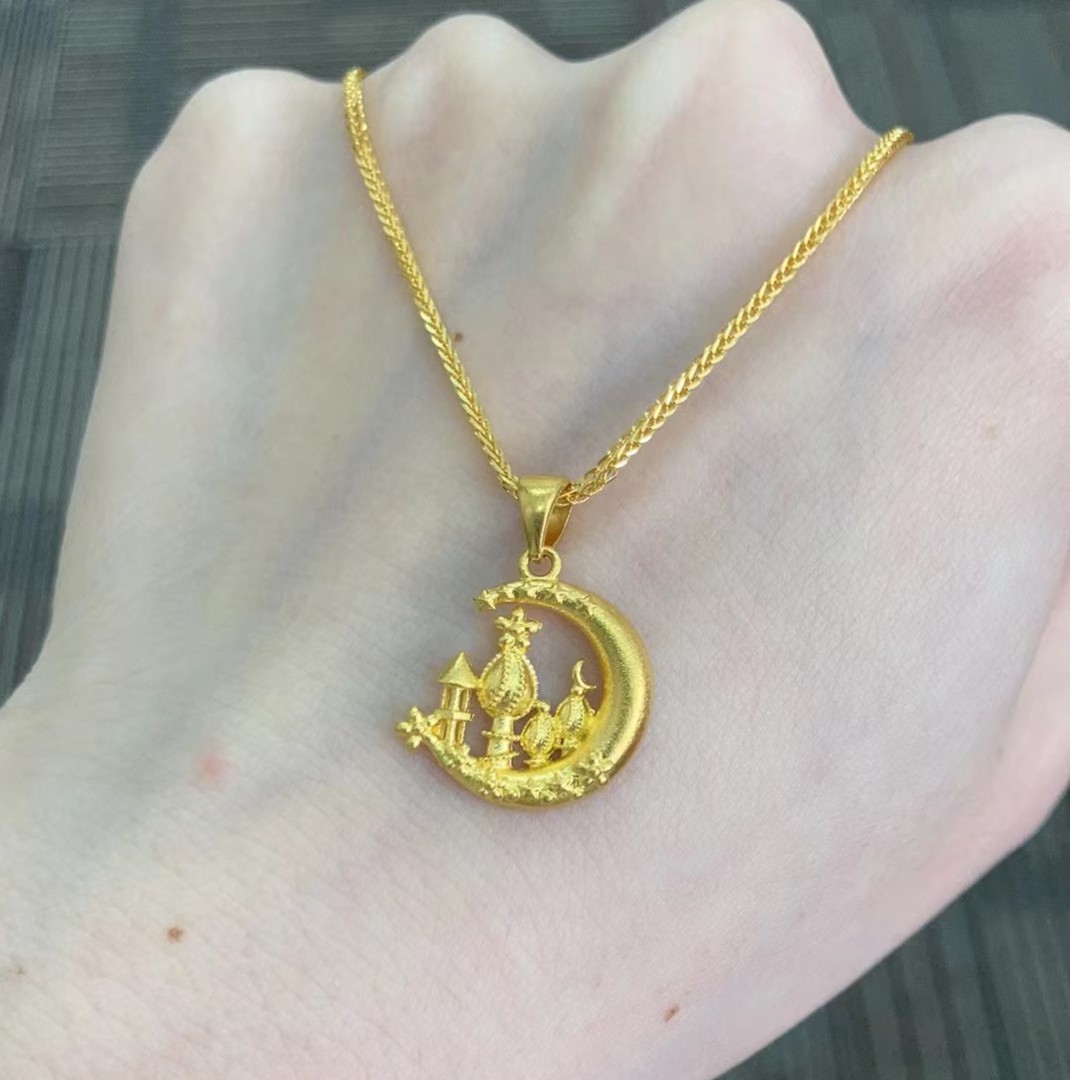 足金999   月亮城堡吊坠（不含链）
