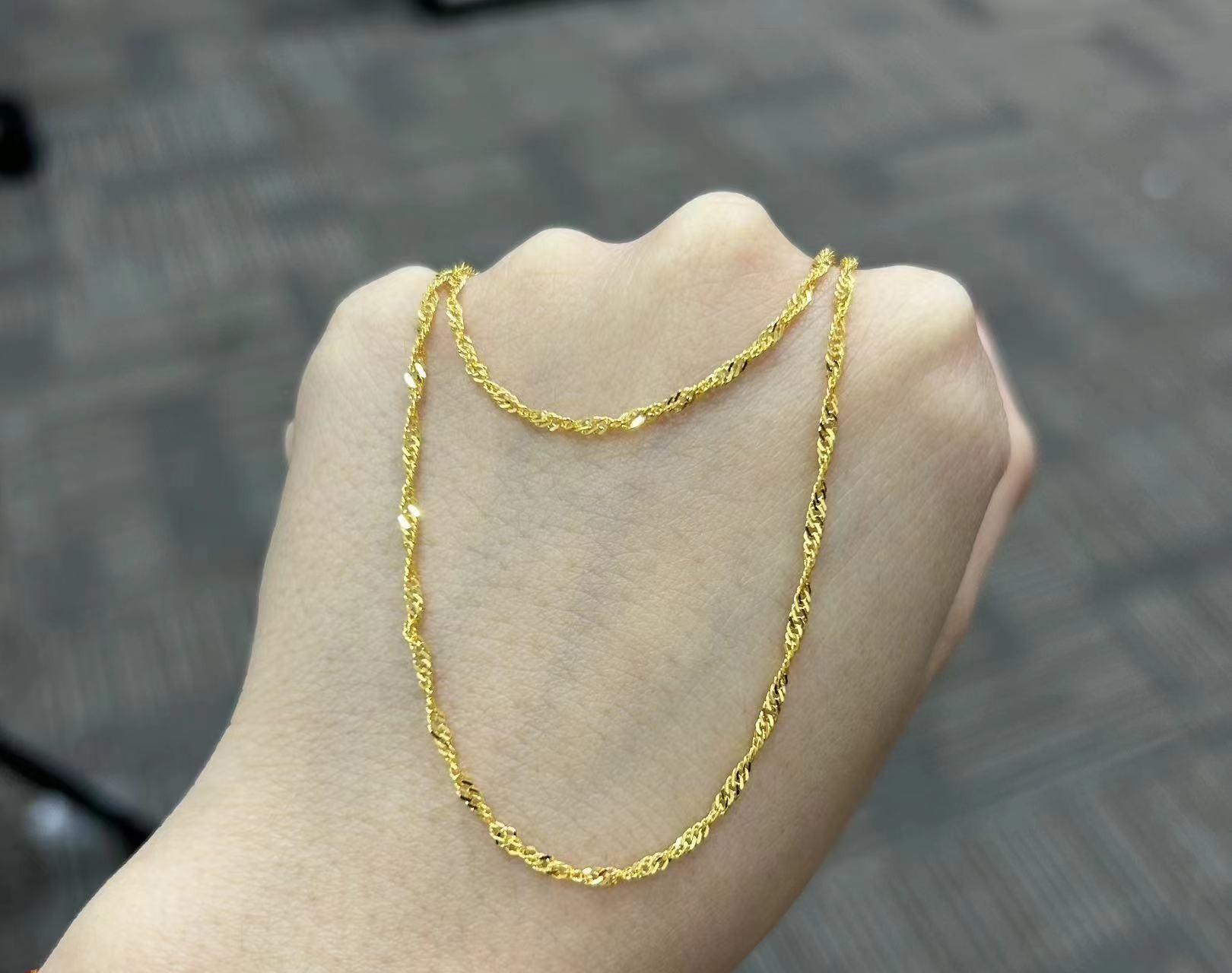 足金999 水波纹项链