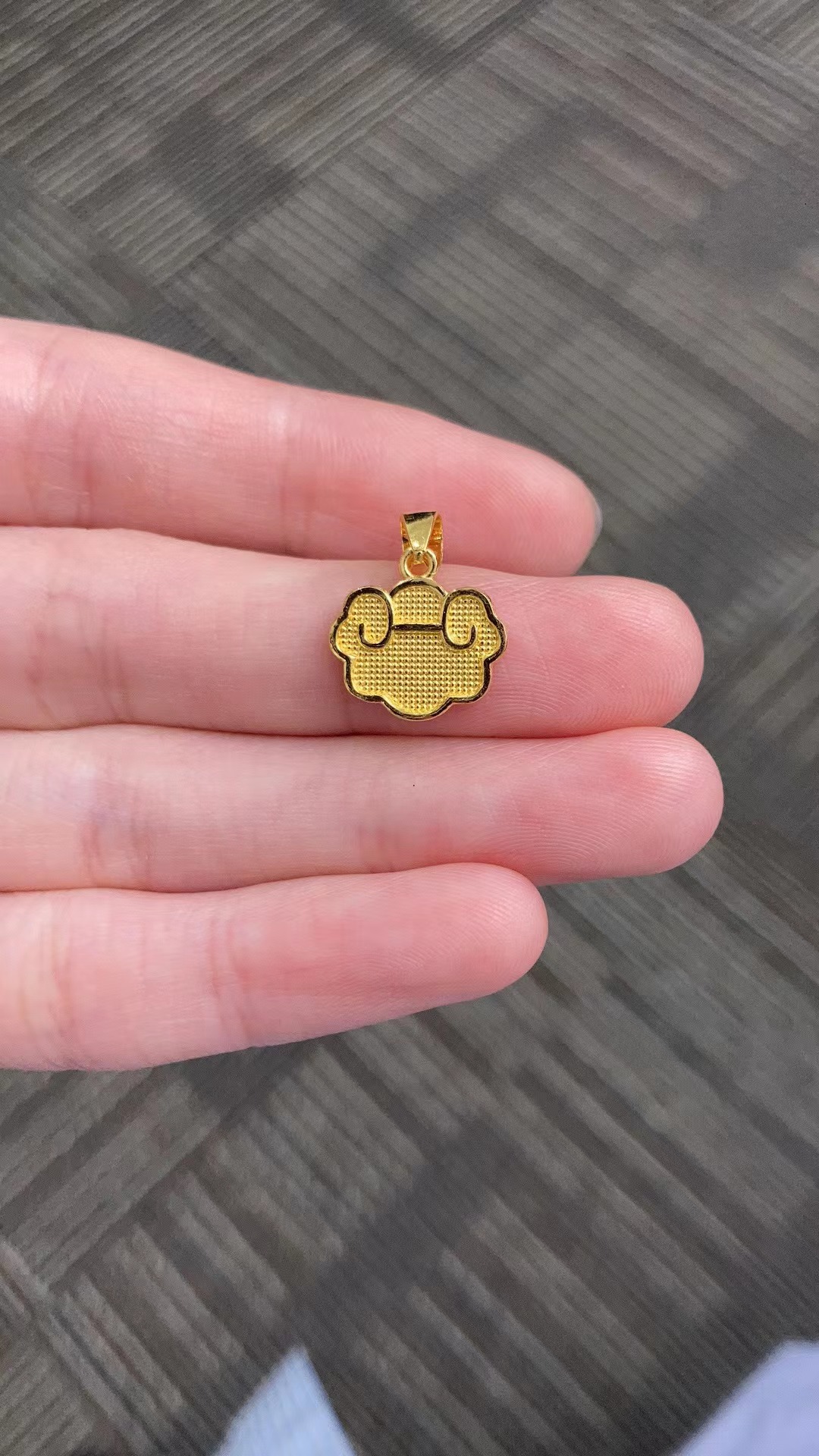 足金999 祥云锁片吊坠