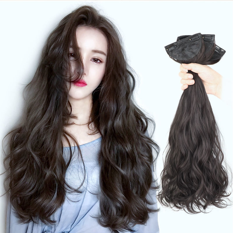 假发女长卷发假发片长直发无痕隐形三片式逼真发贴片长卷发接发片