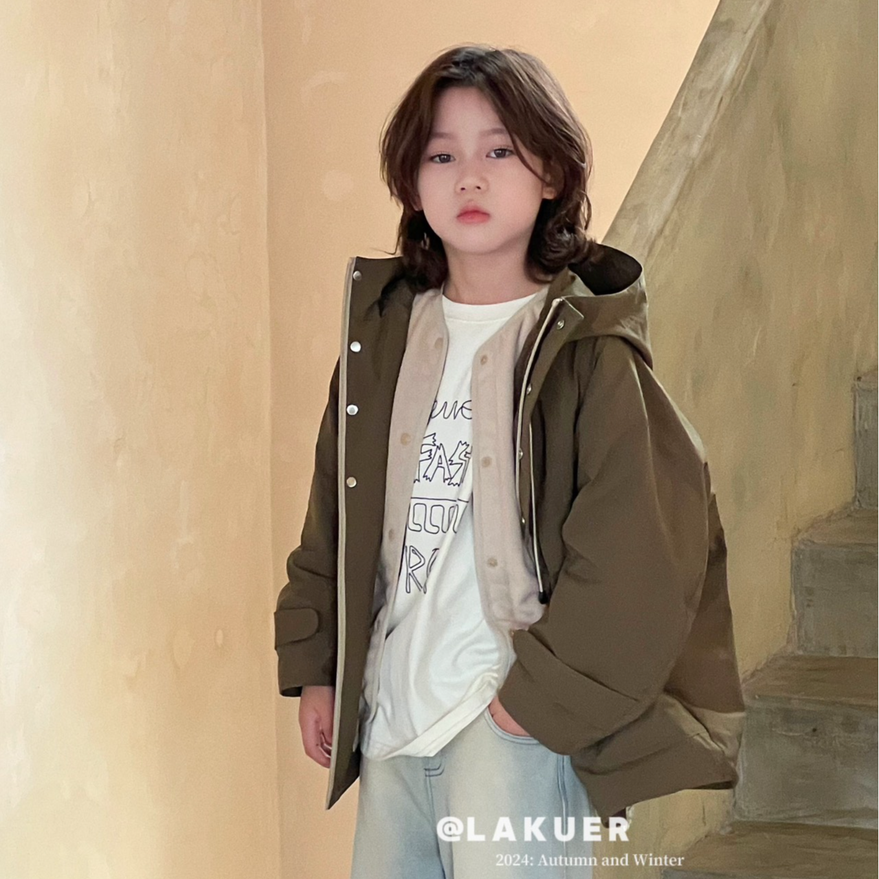 29号链接浮力款琴琴！女童风衣外套2024秋冬装时尚极简连帽冲锋衣