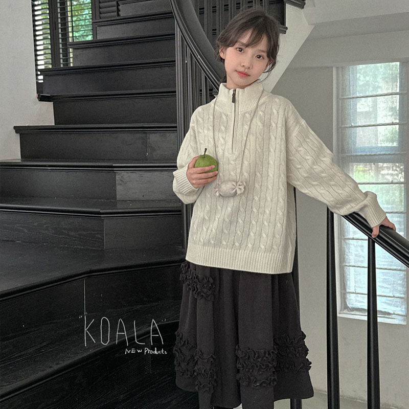 10号链接浮力款A！女童立领羊毛衣204秋季中童韩版加厚保暖羊绒衫