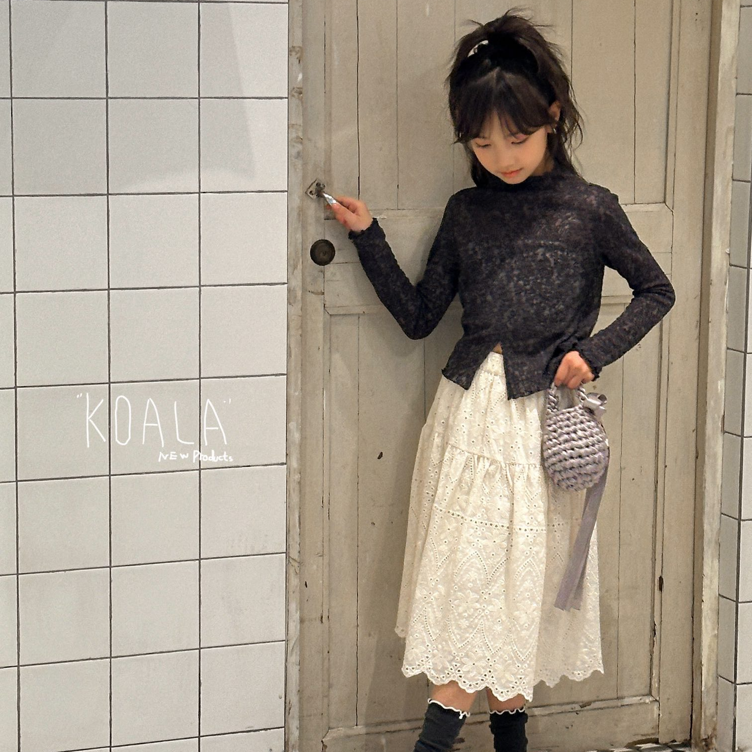 2号链接浮力款A！童装女童蕾丝衫2024秋装美式洋气半高打底衫气质