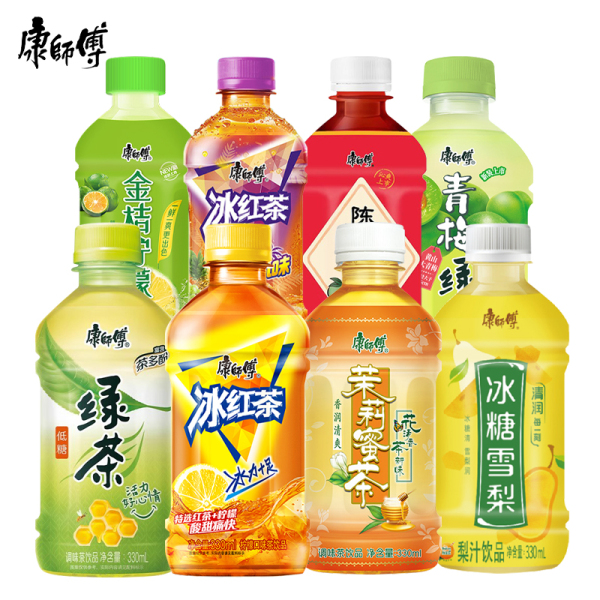 【9瓶包邮】12种口味康师傅冰红茶青梅绿茶小瓶装饮料伊乐娃