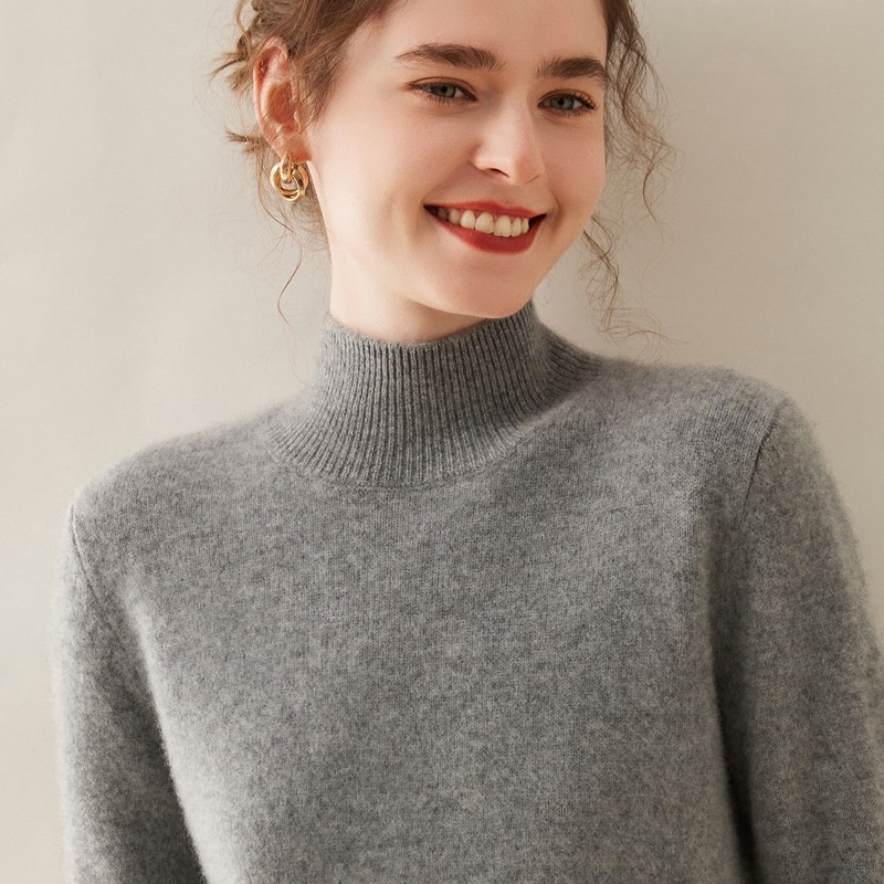 七针双股加厚山羊绒正肩半高平面毛衣特级山羊绒特级山羊绒毛衣