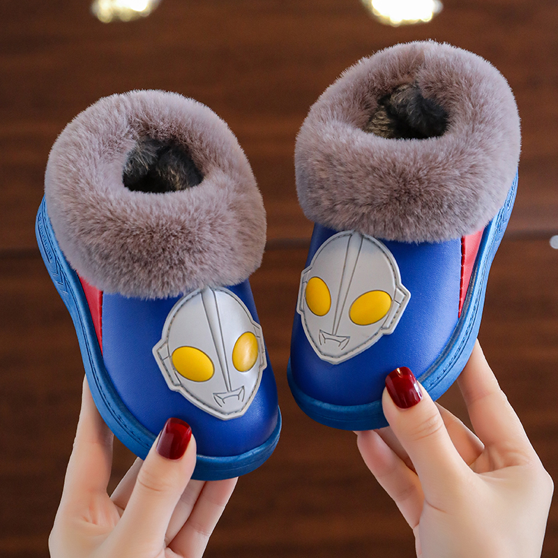 【新粉福利】儿童冬棉鞋皮防水加绒加厚保暖防滑中小男女卡通宝宝SD