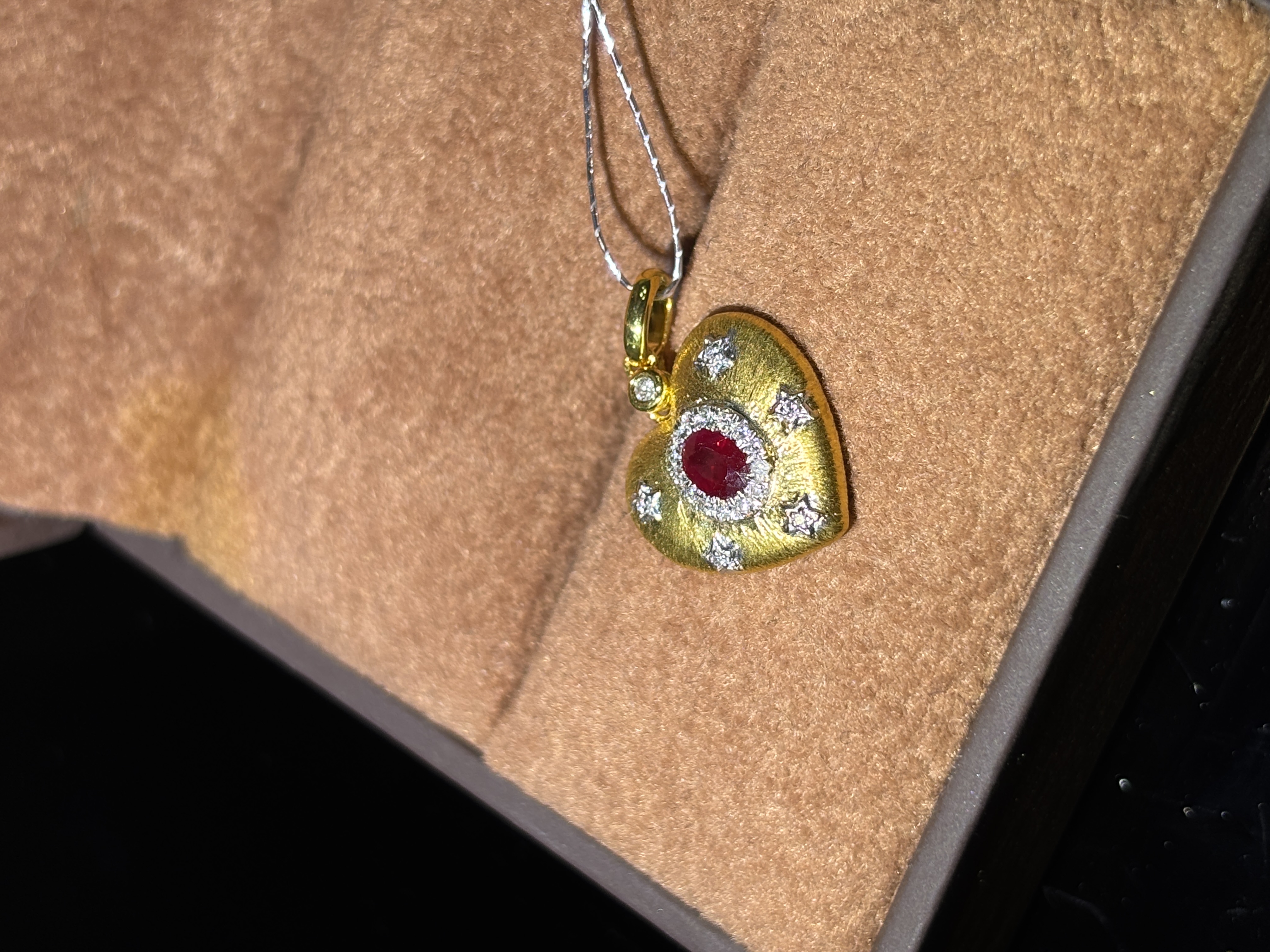 【KK珠宝02】 红宝心形吊坠（不含链）