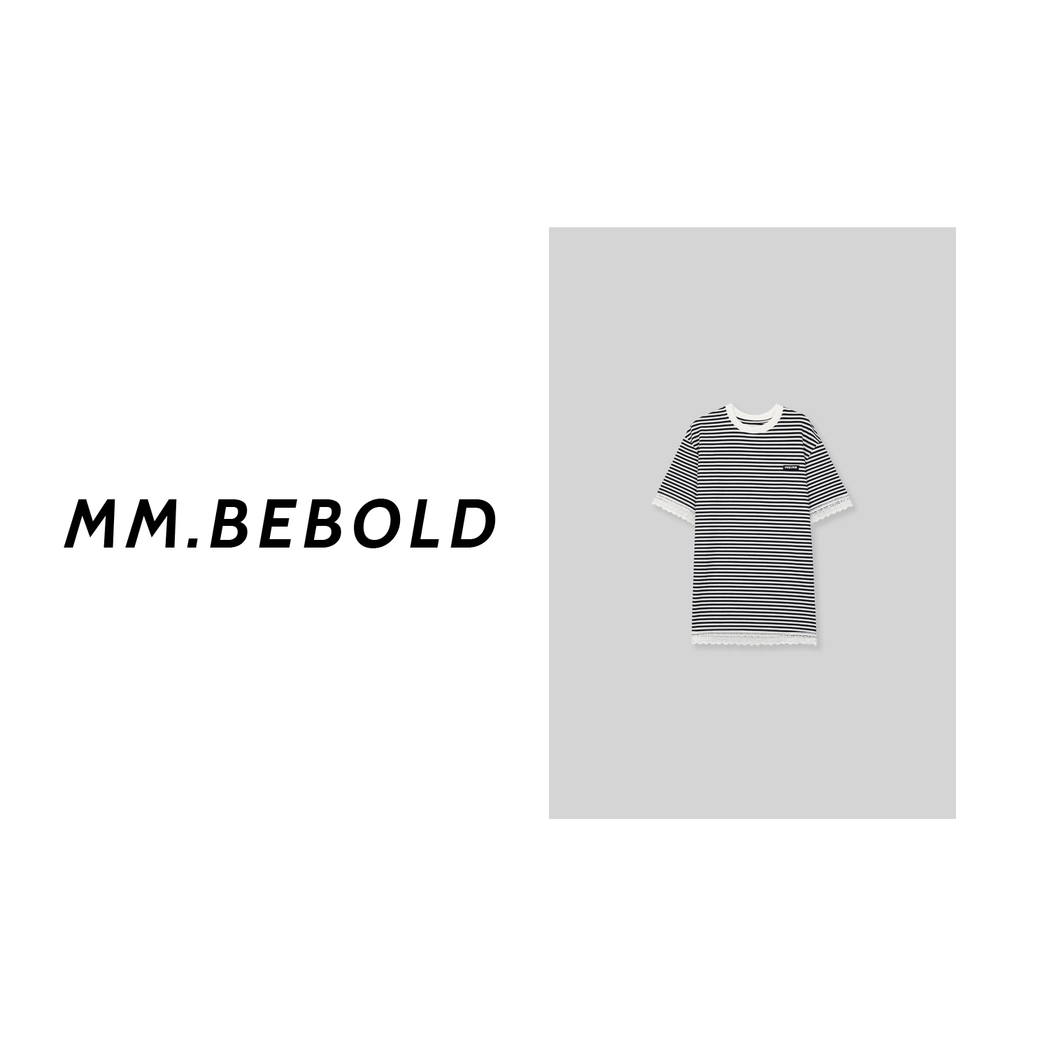 【妙姐精选】圆领条纹套头短袖T恤LZ10389