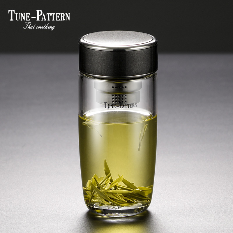 TUNE-PATTERN480ml联名款单层鹅蛋杯玻璃杯带过滤泡茶杯水杯子