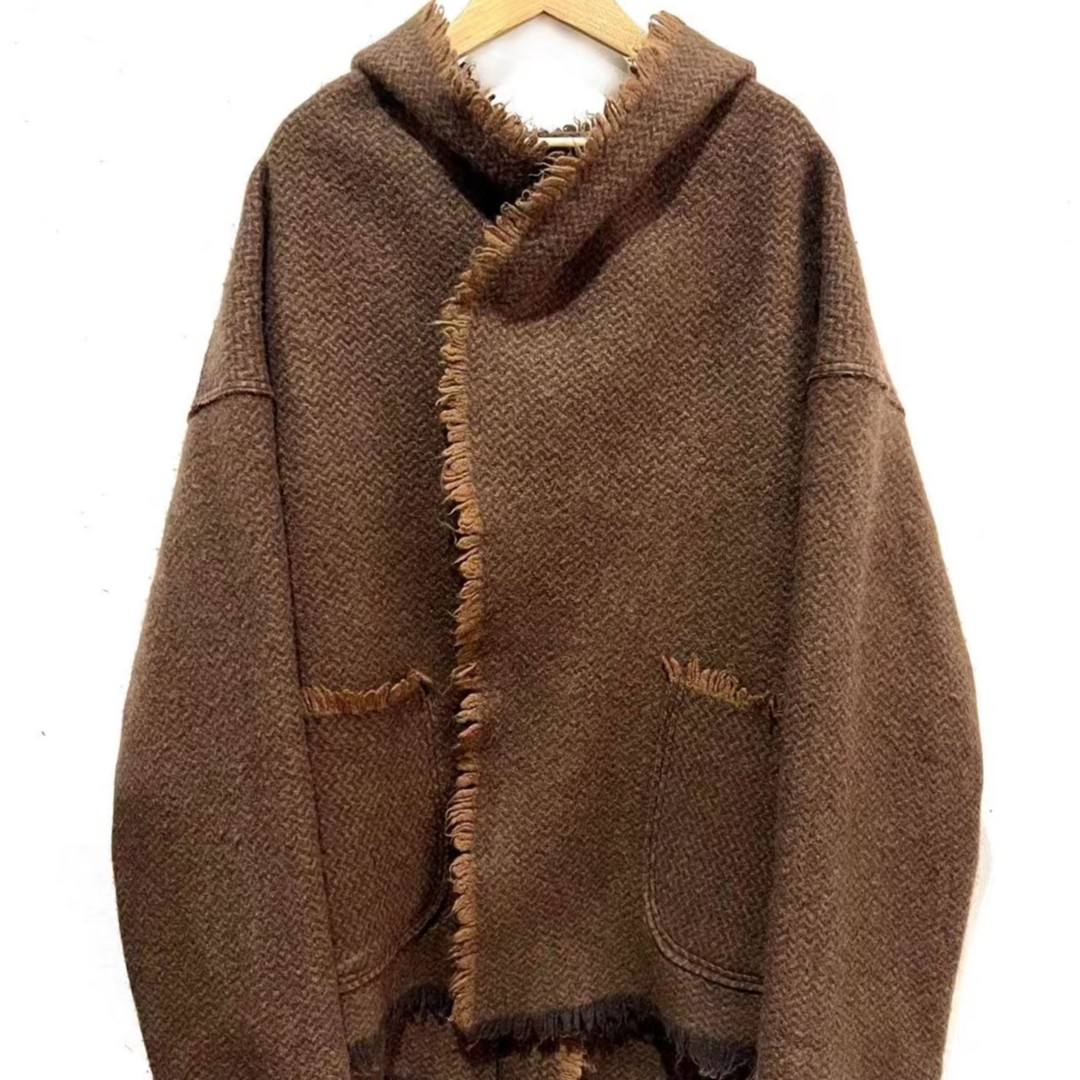 23FW8005左岸迷香短外套秋冬连帽轻奢棕色咖色百搭休闲