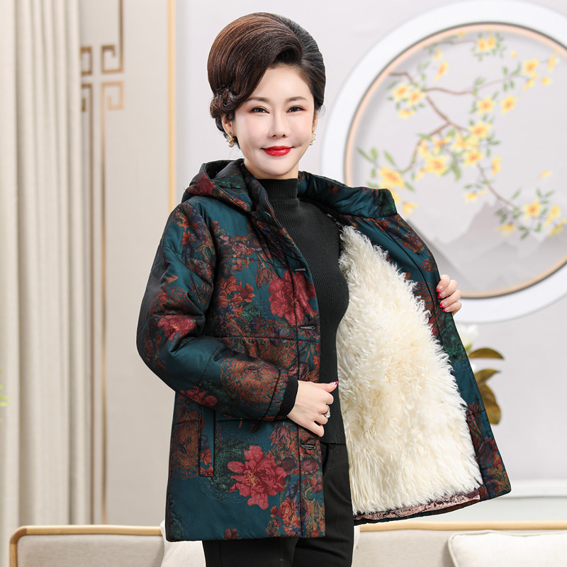 承成羊皮棉袄女士中老年皮毛一体加厚保暖棉衣冬季真羊毛外套妈妈