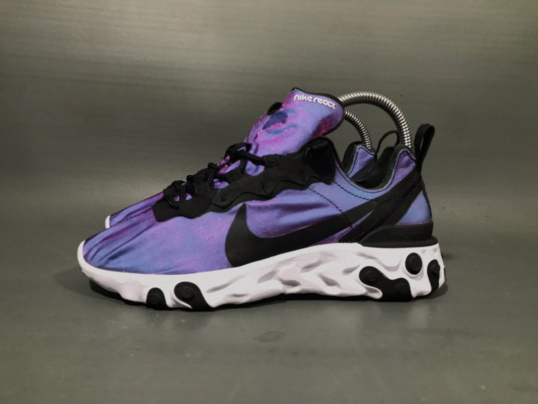 38码 耐克 React Element55 镭射紫跑步鞋运动鞋/无原盒/偏小