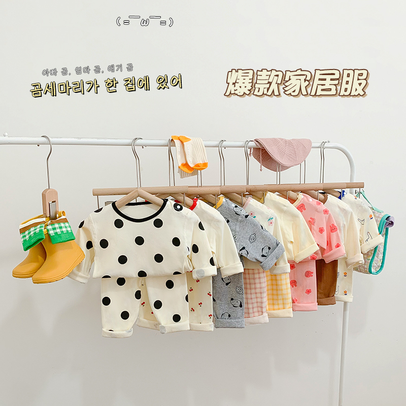 韩系ins儿童无骨秋衣秋裤家居服套装秋冬款睡衣内衣两件套