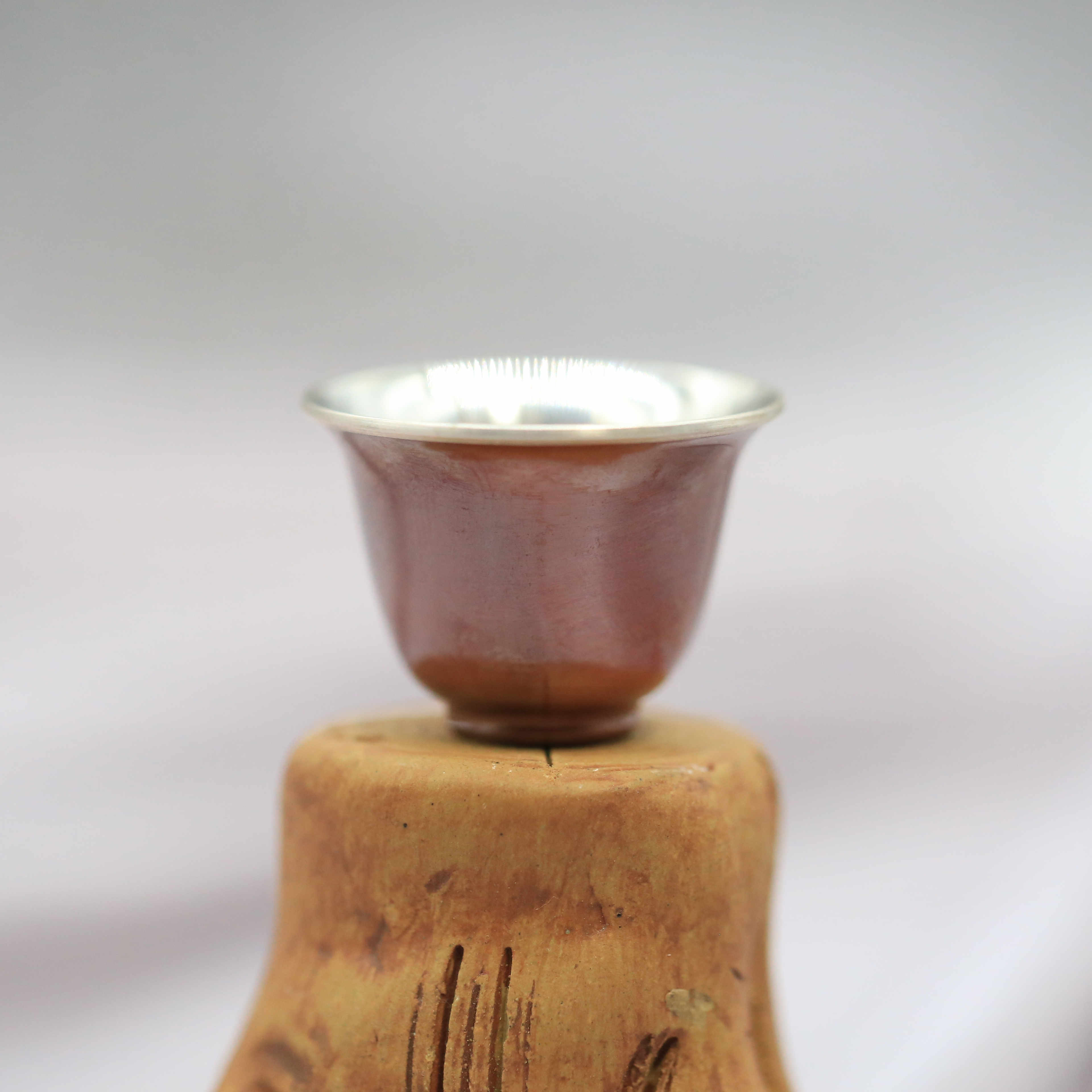 足银银制品 桶包银的足银小酒杯家用纯手工做旧素款