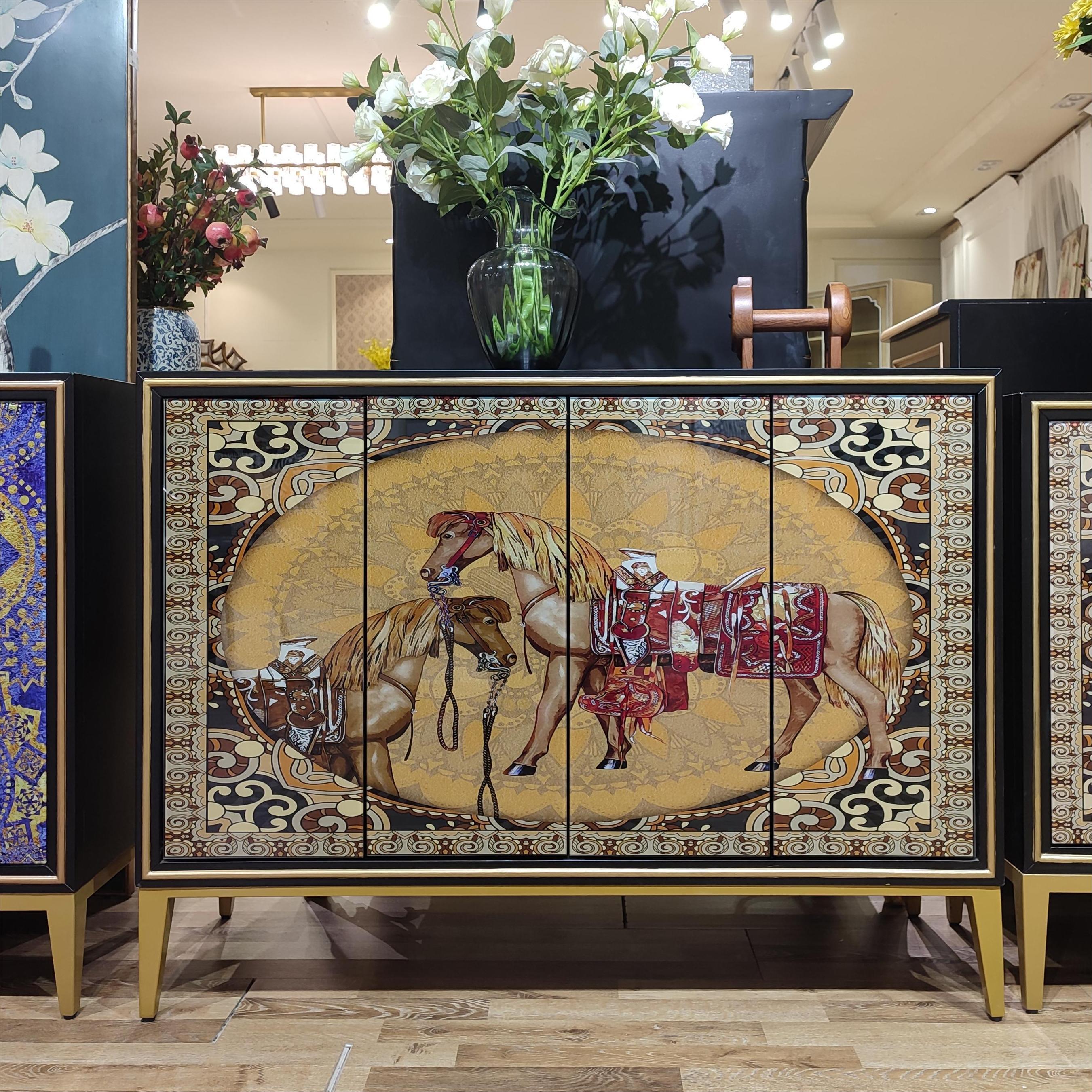 【马到功成】法式中古风高柜玄关柜复古轻奢古典双门马到功成