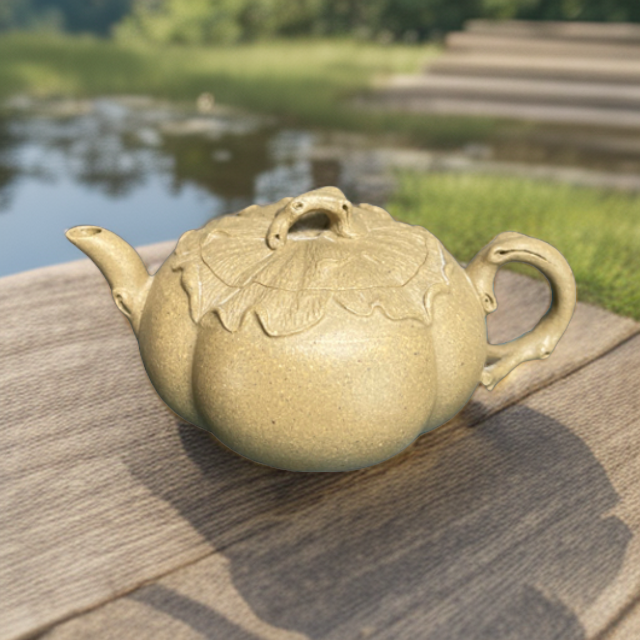 新品·柿柿如意 原矿青段  内推式出水孔 160c 黄张微 宜兴紫砂