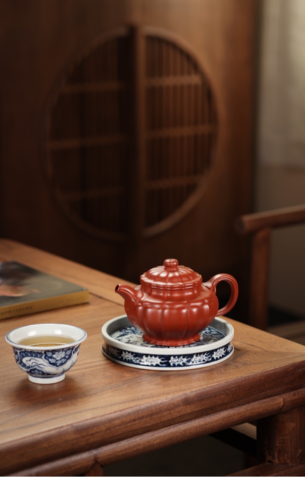 大品【筋纹掇只】原矿朱泥纯手工复古