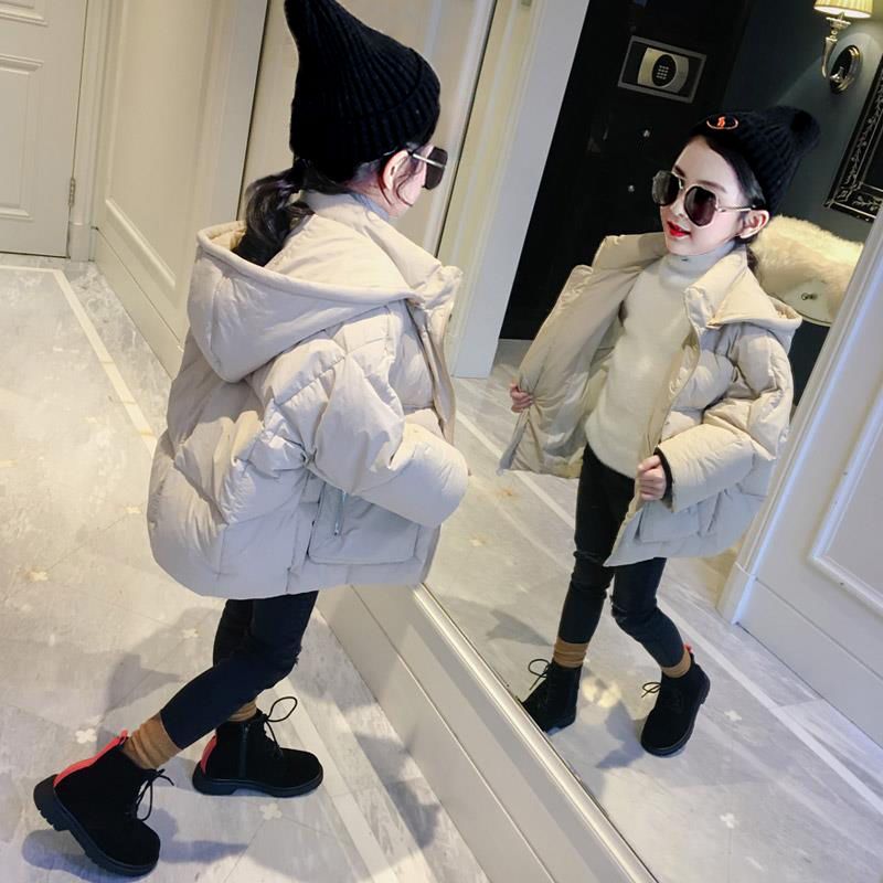 女童棉服2024新款洋气秋冬装中大童面包服儿童加厚棉衣中长款外套