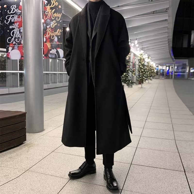 【小扬哥推荐】双面呢子大衣男长款过膝加冬季外套妮子韩版潮
