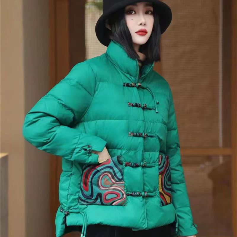 波司豋中年妈妈短款羽绒服冬季2022年新款复古盘扣保暖大码女装休