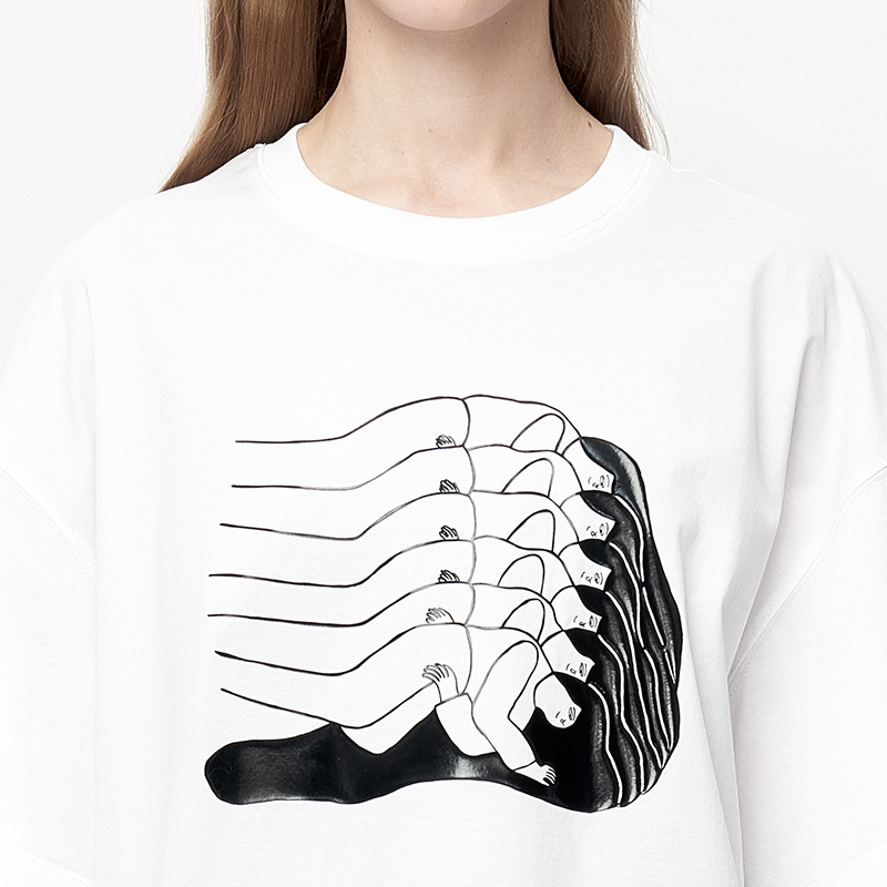 VVNK JANE PLUS「JEN UMAN合作系列」匹马棉印花T恤女J330550301B