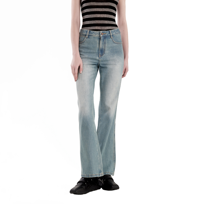 【美式复古原牛】2024AW"优质纯棉纱线"涂层蓝牛喇叭裤J431865226A