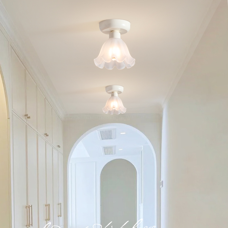 中山灯具走廊过道灯奶油风花朵灯现代简约创意入户玄关灯衣帽间灯