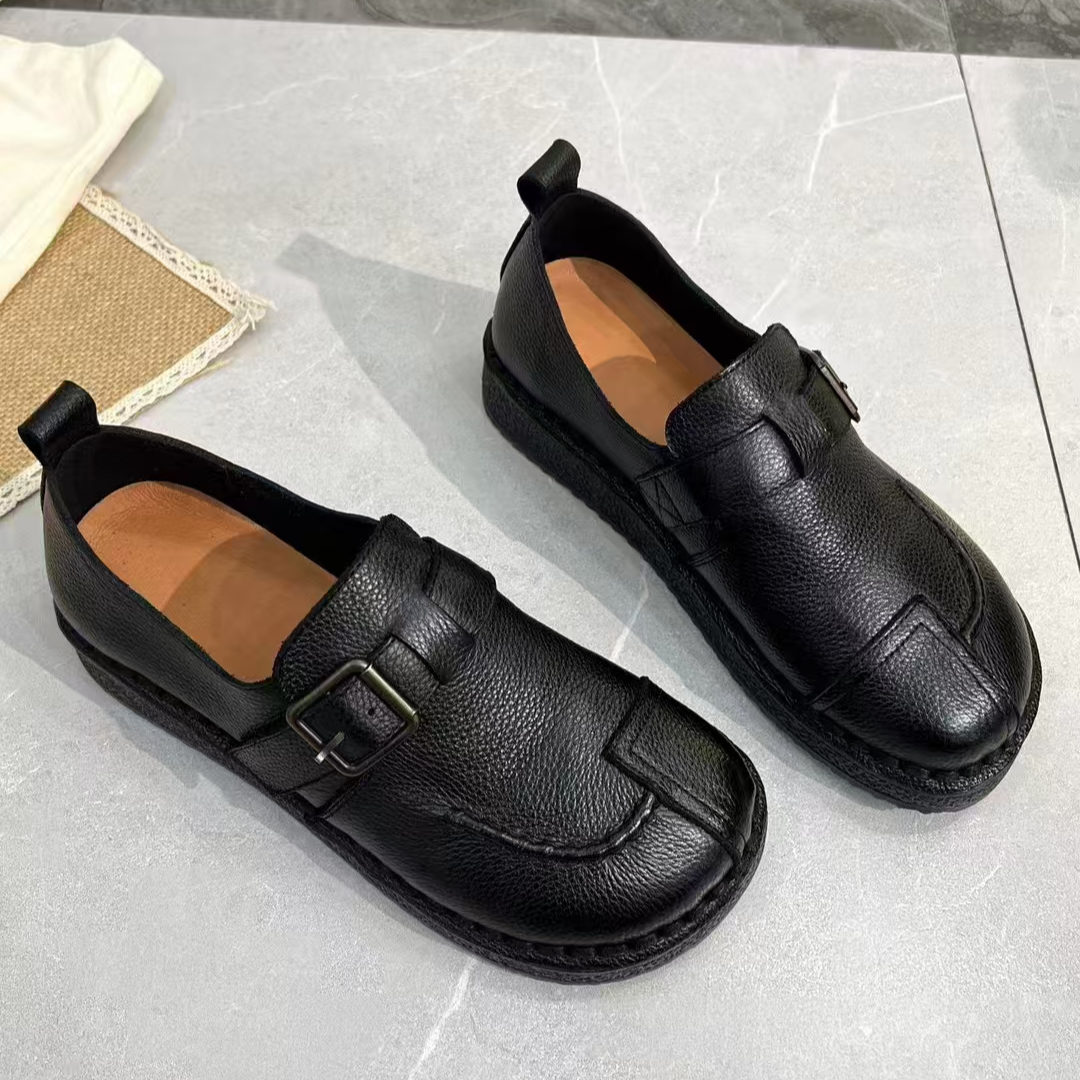 原创复古真牛皮勃肯鞋厚底舒适百搭款