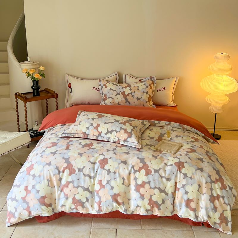 【JR系列】提芙蓉磨毛数码印花工艺亲肤款四件套-臻爱（红）