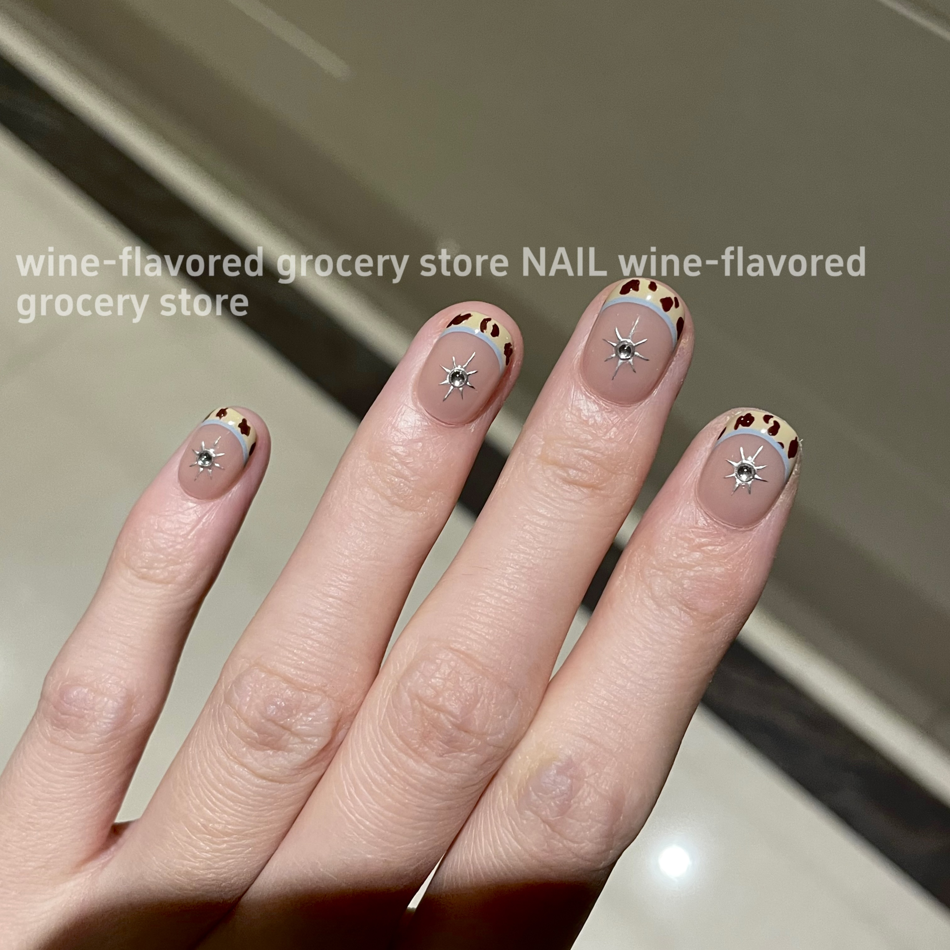 星星豹纹 （尝鲜价）纯手工手绘法式撞色不挑手穿戴甲