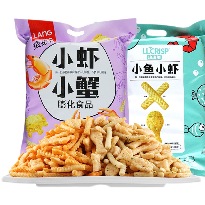 琅琅脆小鱼小虾小虾小蟹鱿鱼爱上虾零食g膨化零笋0g