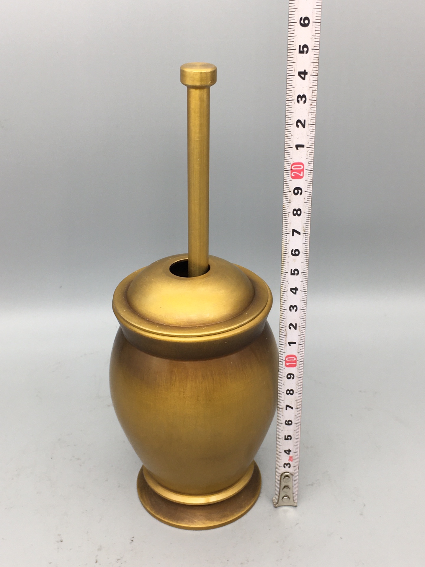 纯黄铜复古捣药罐老式工艺品药材捣药罐鎏金金色老物件雕刻摆件