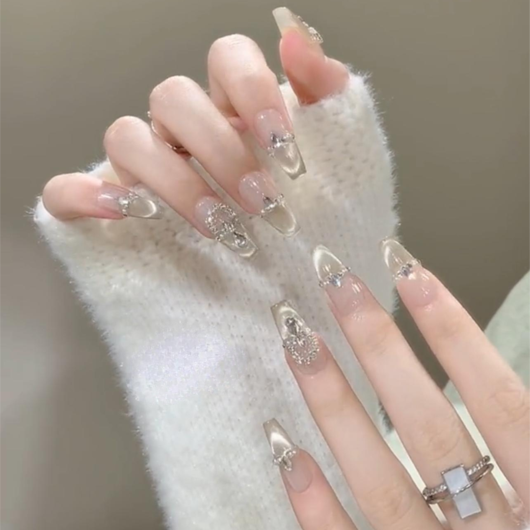 【灵素】手工定制穿戴甲秋冬显白指甲贴光疗甲美甲贴片