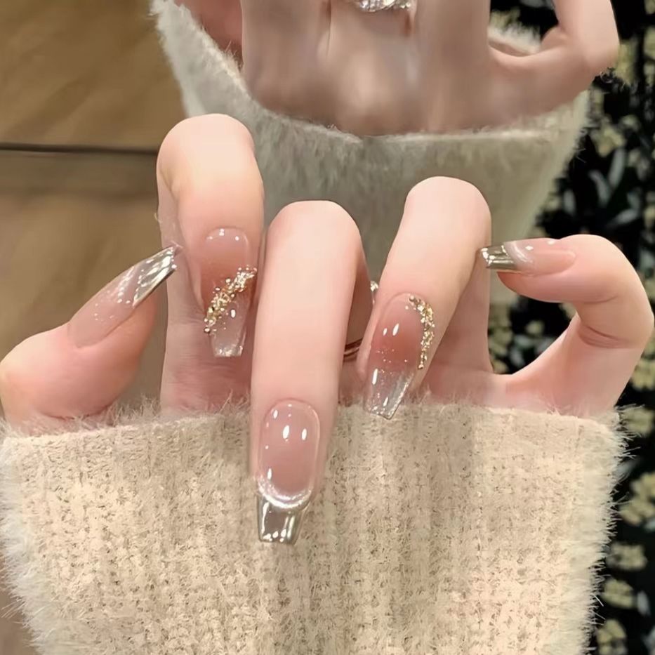 【清瑶】手工定制穿戴甲秋冬显白指甲贴光疗甲美甲贴片