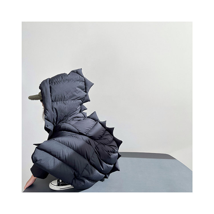 miniwhy|5代爆裂小恐龙双拉头长款冬季羽绒服厚外套90白鹅绒 25冬