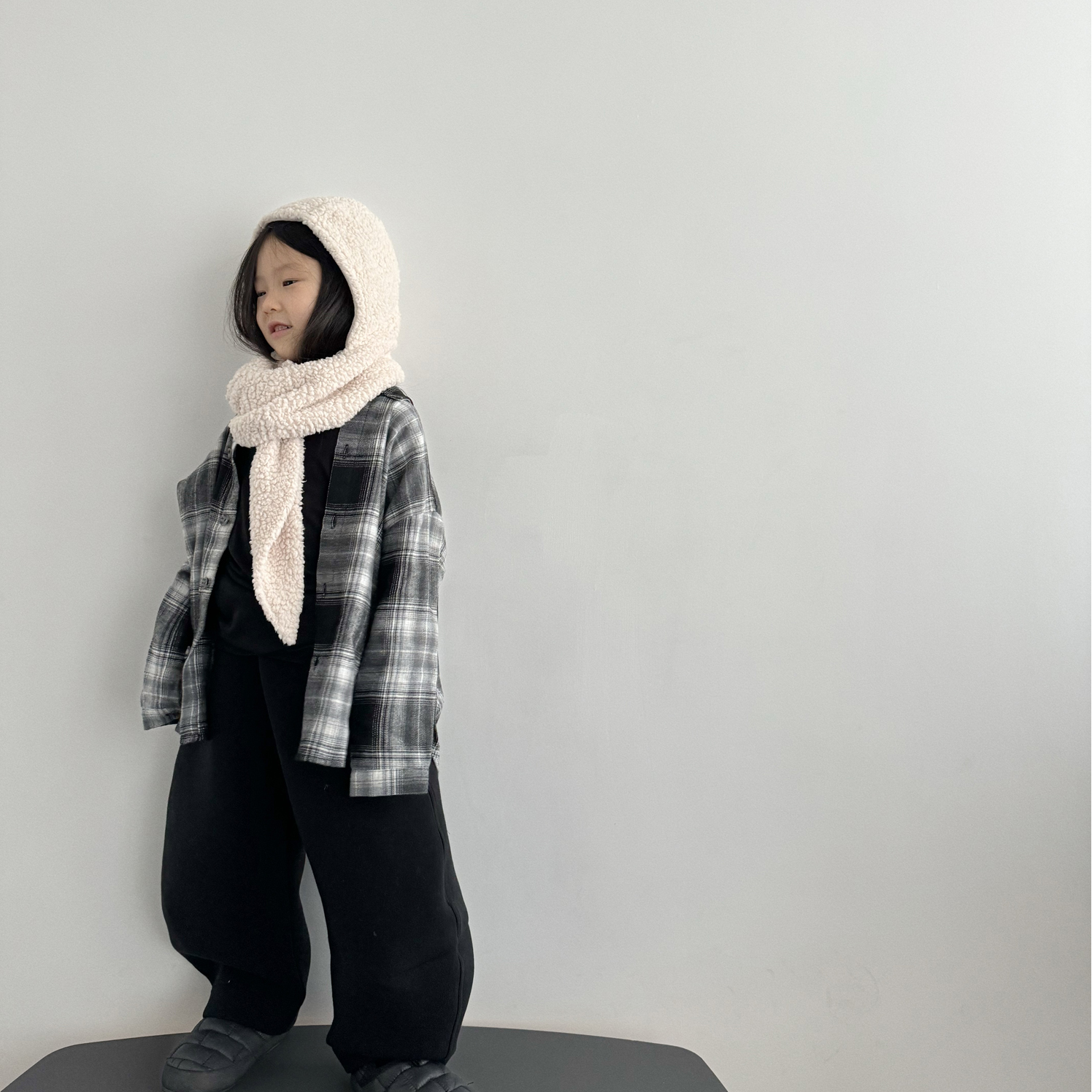 miniwhy亲子童装 | 低调又高级の黑白灰格 磨毛棉 格子衬衫 24冬