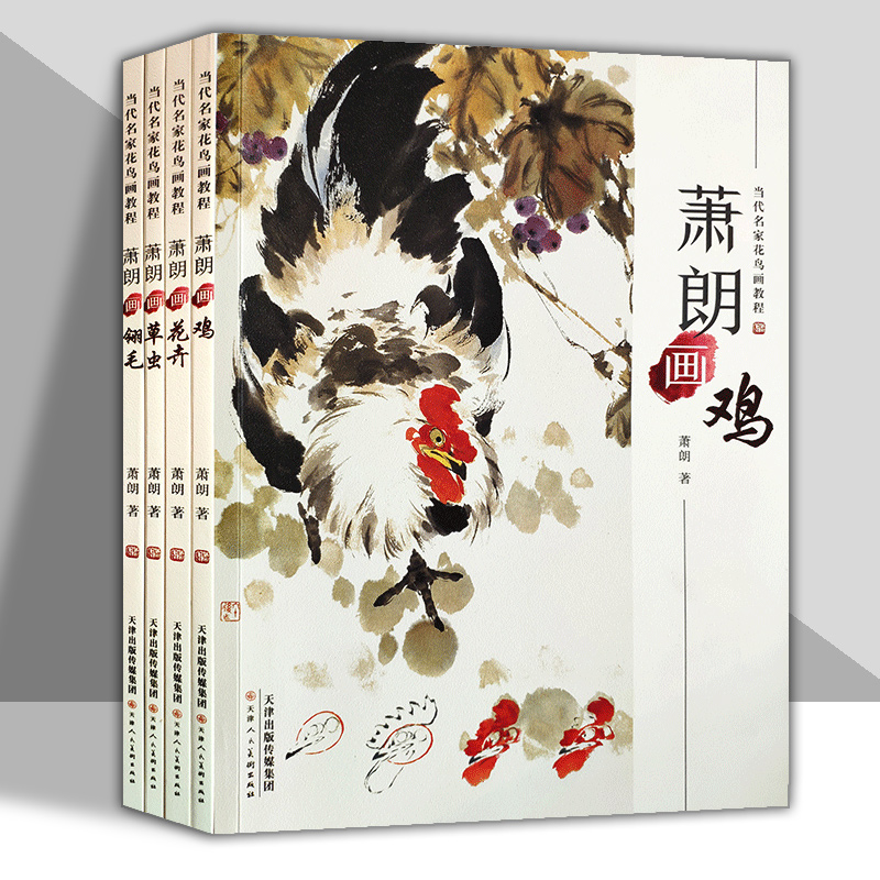dr萧朗当代名家花鸟画教程 4册分册 16开美术国画技法 天津人美