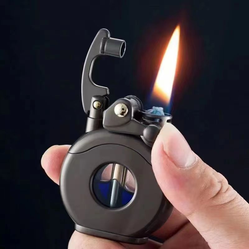 ZORRO佐罗纯铜煤油打火机摇臂如意瓶彩色可视透明油仓砂轮打火机