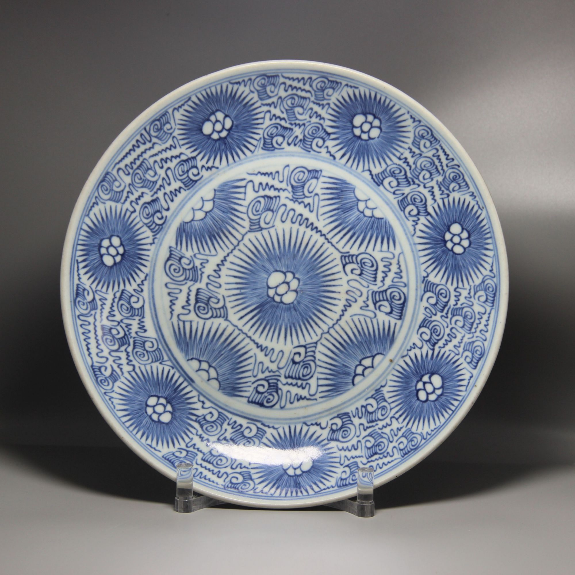 清代 青花花卉盘 YC202405090071