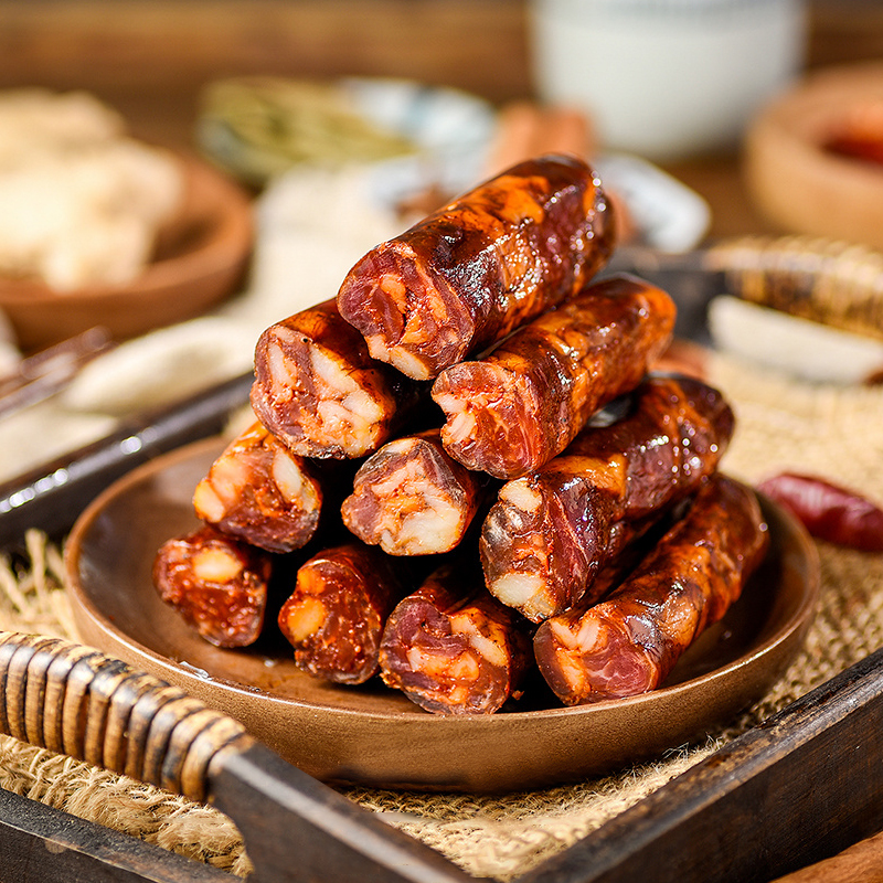 陕南腊肠农家腌制风味麻辣香肠烟熏肉肠真空包装500g袋装