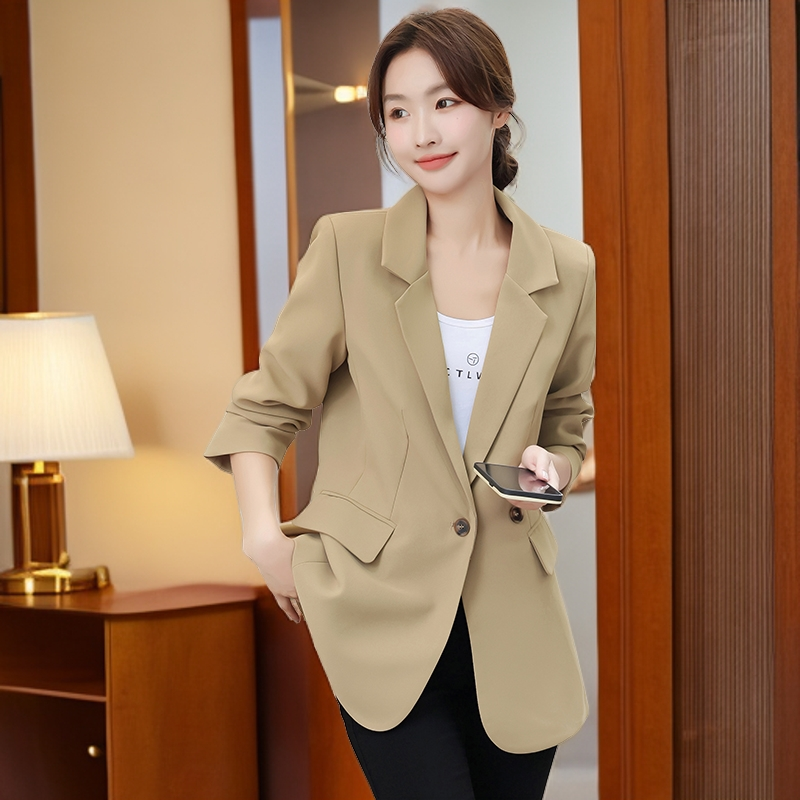 西装外套女黑色春秋新款2025韩版爆款时尚宽松版高级感小西服上衣