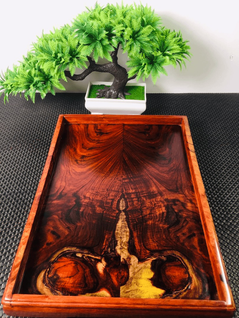 老挝大红酸枝家用托盘，文玩盘，干泡茶盘，原木原色，长32cm宽23cm