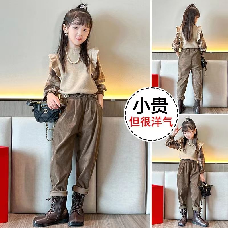 新品新品女童春秋款套装洋气小女孩中大儿童装网