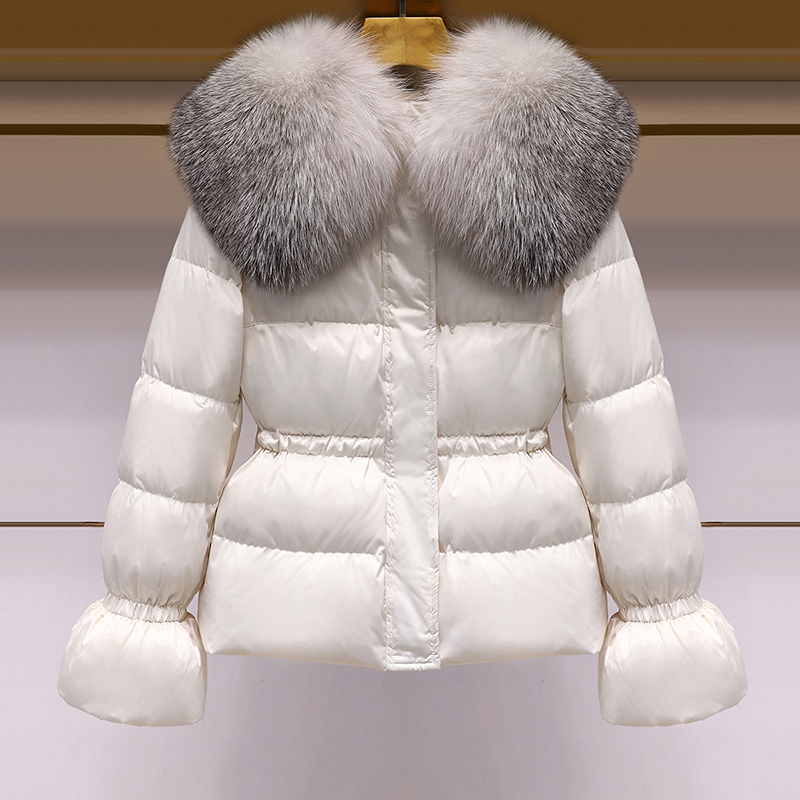 面包羽绒服2025年秋冬新款显瘦小个子狐狸毛领洋气收腰保暖外套女