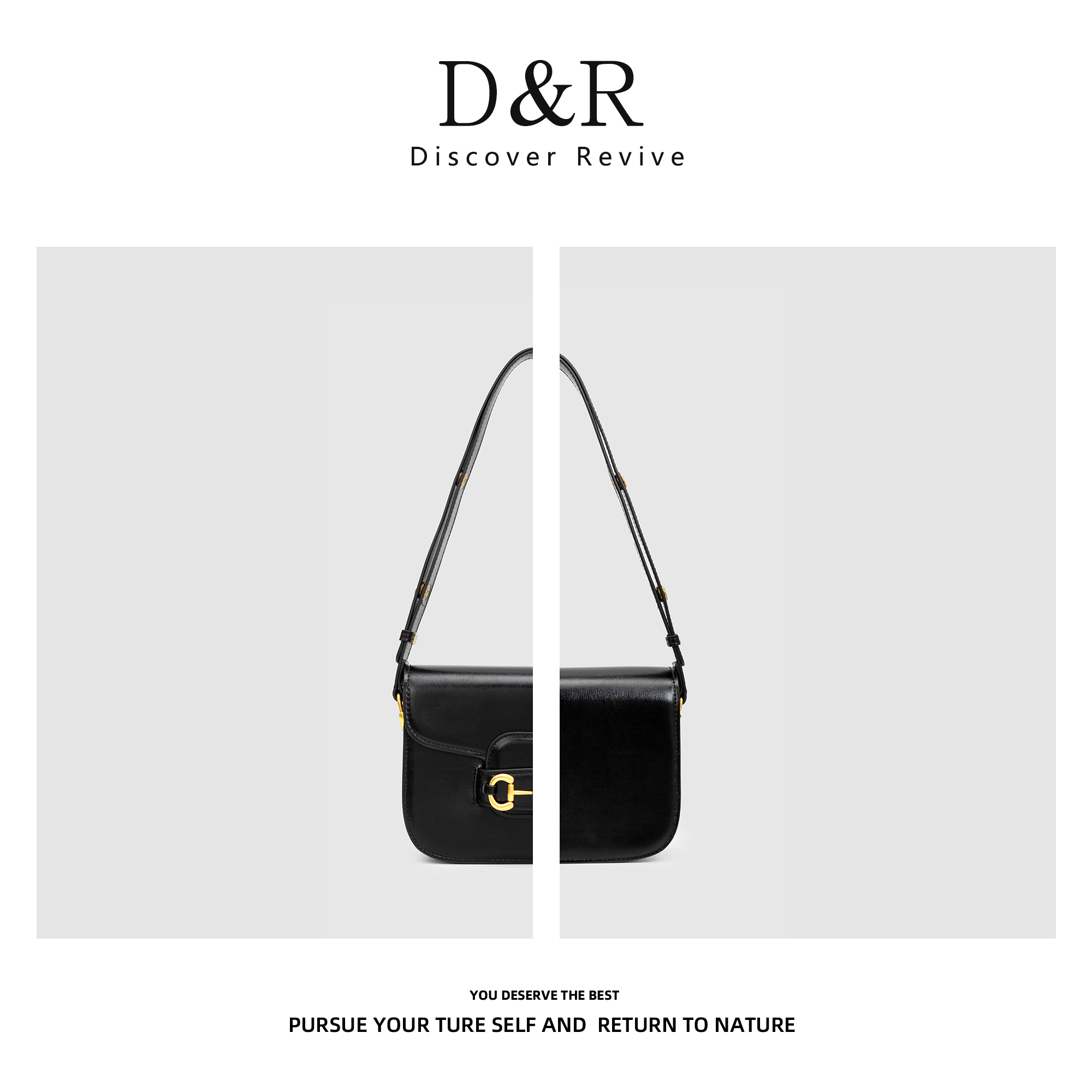 Discover  Revive经典款气质百搭单肩斜挎小方包E583-黑色