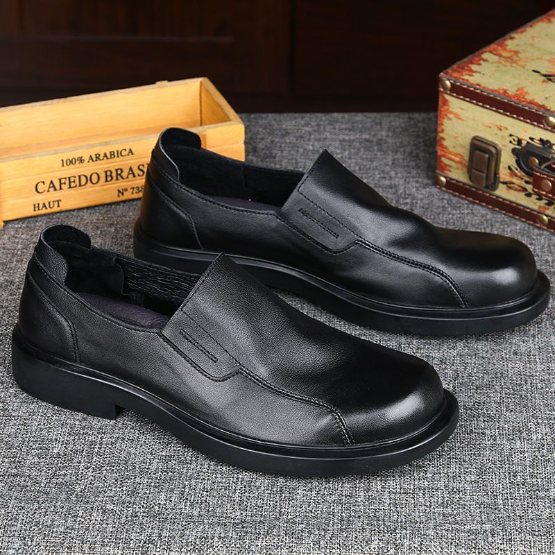百搭休闲男皮鞋软底真皮防滑商务鞋子男士透气休闲鞋工作鞋爸爸鞋