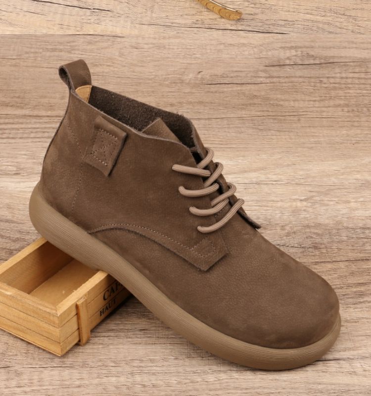 秋季男士复古马丁靴男款2024新款中帮英伦风软底软头层牛皮靴子男