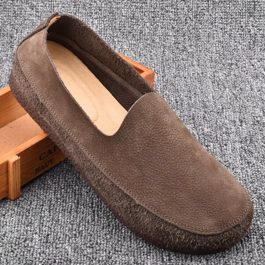 2025年新款软底透气休闲休闲鞋懒人男士乐福鞋豆豆鞋布皮鞋舒适