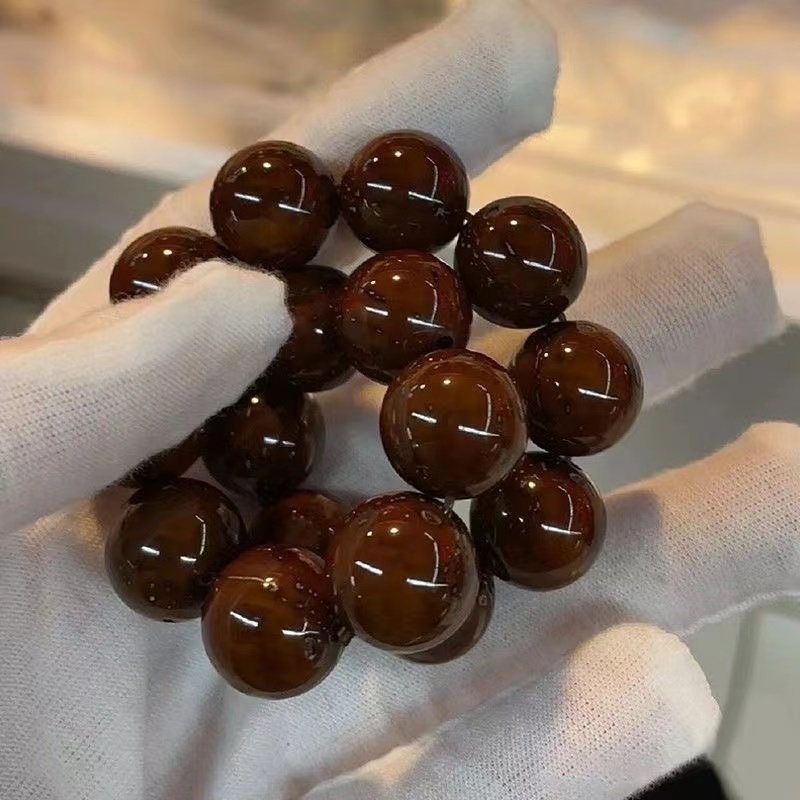 招财紫金鼠光珠菩12mm正圆精挑老料佛珠念珠文玩绕指柔手串男盘玩