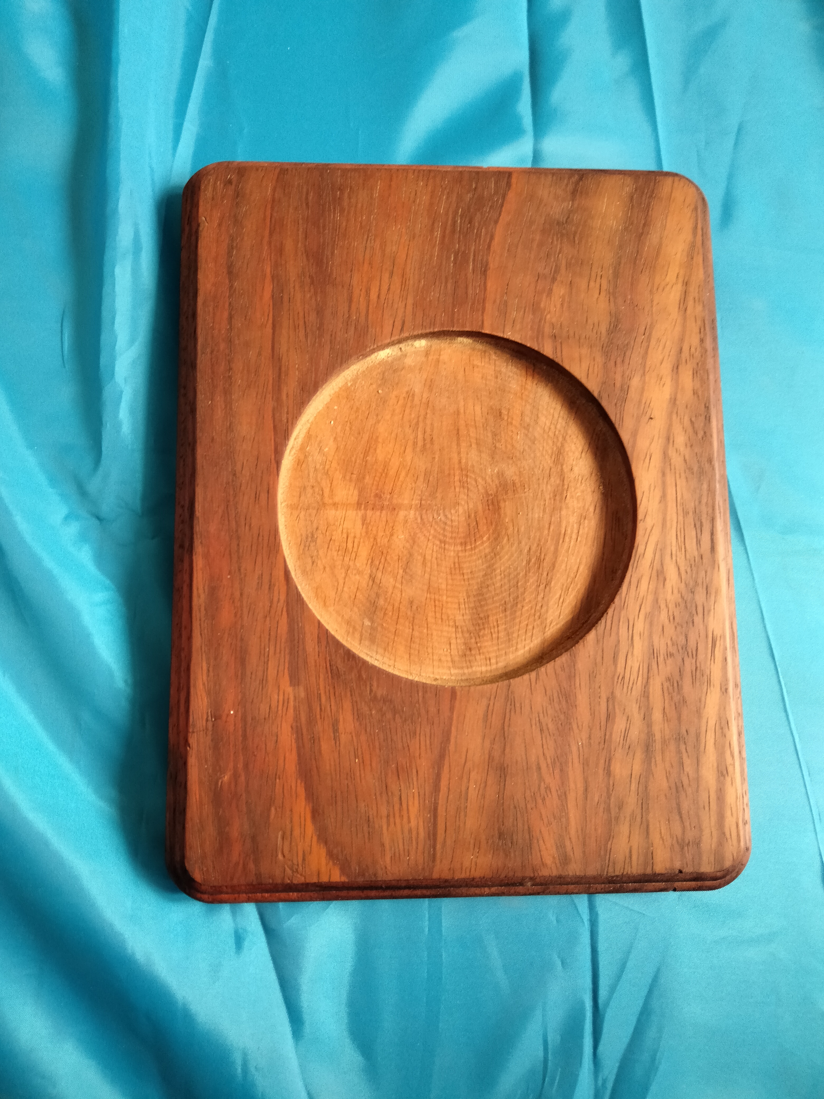 红木茶杯垫儿 。镶嵌15园瓷板儿 